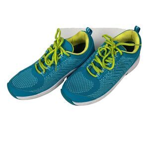 Orthofeet Shoes Women's 9.5 B Blue Green Knit Walking Orthotic Athletic Sneakers